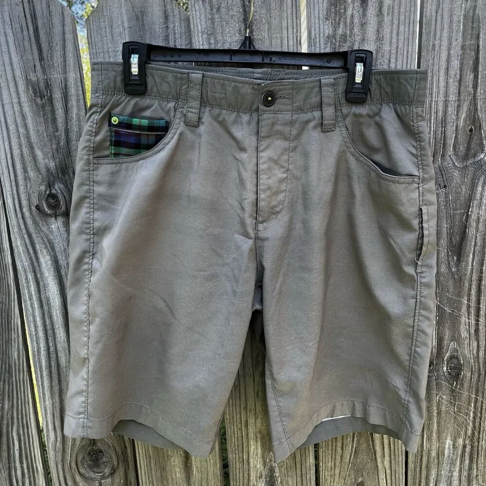 William Murray Performance Golf Shorts Men 32 Straight Fit Brown Athletic Tartan